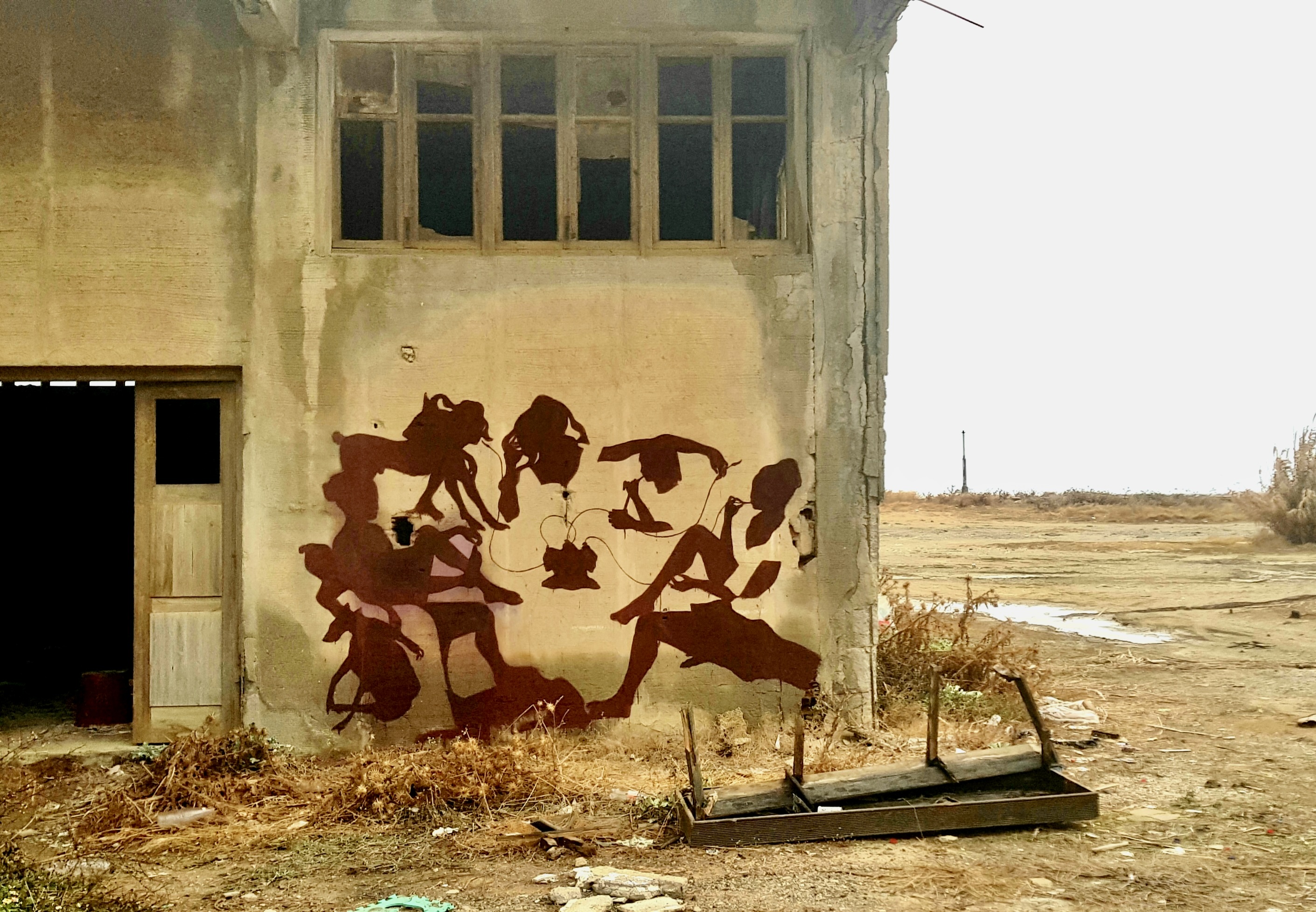 ‘Blood Bank’ Earth and Water on Ex Factory concrete walls